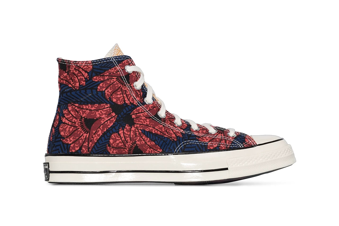 Converse Chuck 70 "Floral Blue" Canvas High Tops Sneakers Release Information Chuck Taylor All Star Hawaiian Print All Over Design Drop Browns Leather Rubber Sidewall