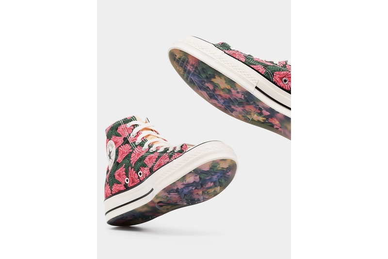 Converse Chuck 70 "Floral Blue" Canvas High Tops Sneakers Release Information Chuck Taylor All Star Hawaiian Print All Over Design Drop Browns Leather Rubber Sidewall