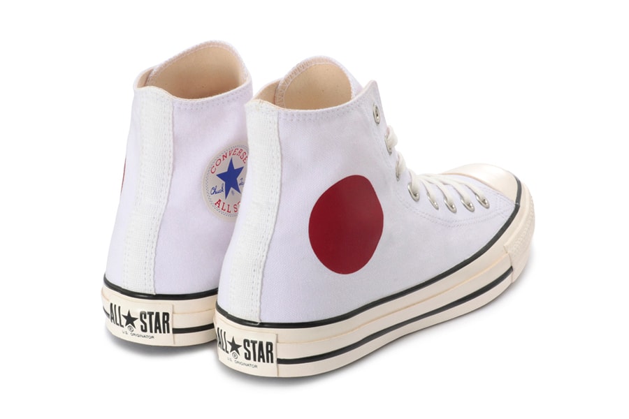Converse Chuck Taylor All Star US Originator Hinomaru HI release drop info red circle flag series white washed canvas
