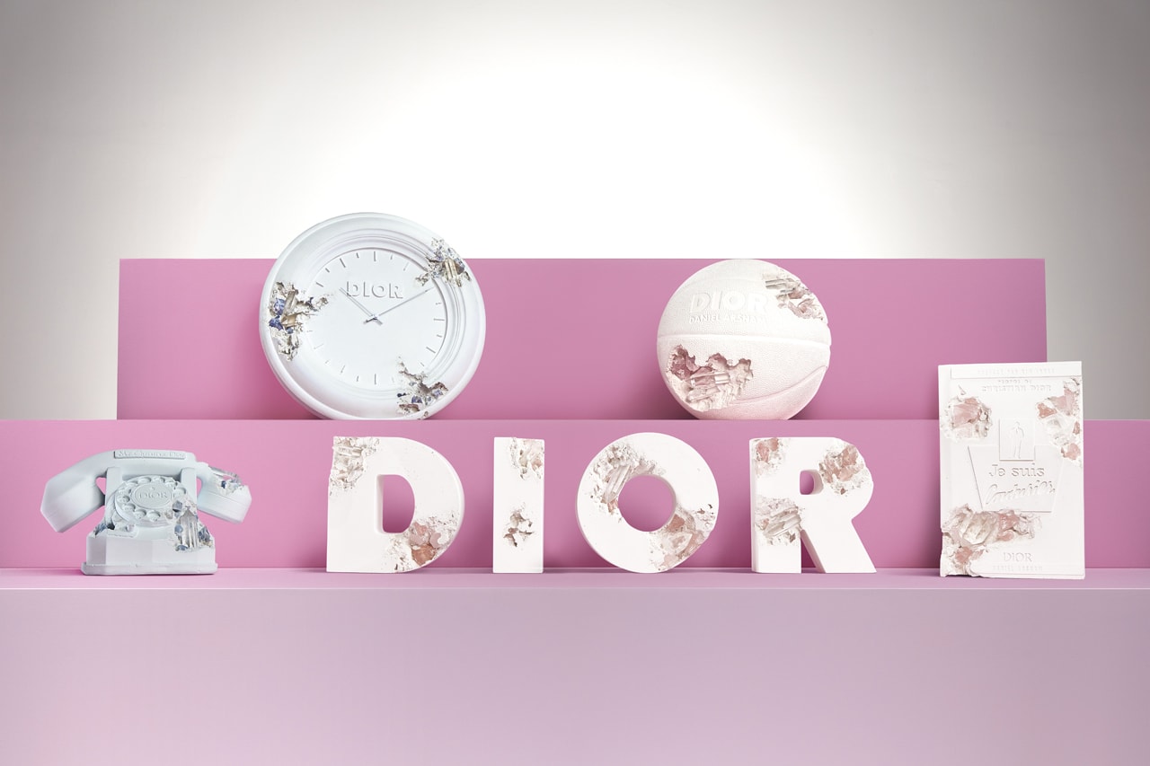 Dior x Daniel Arsham Limited Edition Art Objects Collaboration Sculptures Telephone Clock 'Je suis couturier' Basketball "DIOR" Pink Blue Quartz 