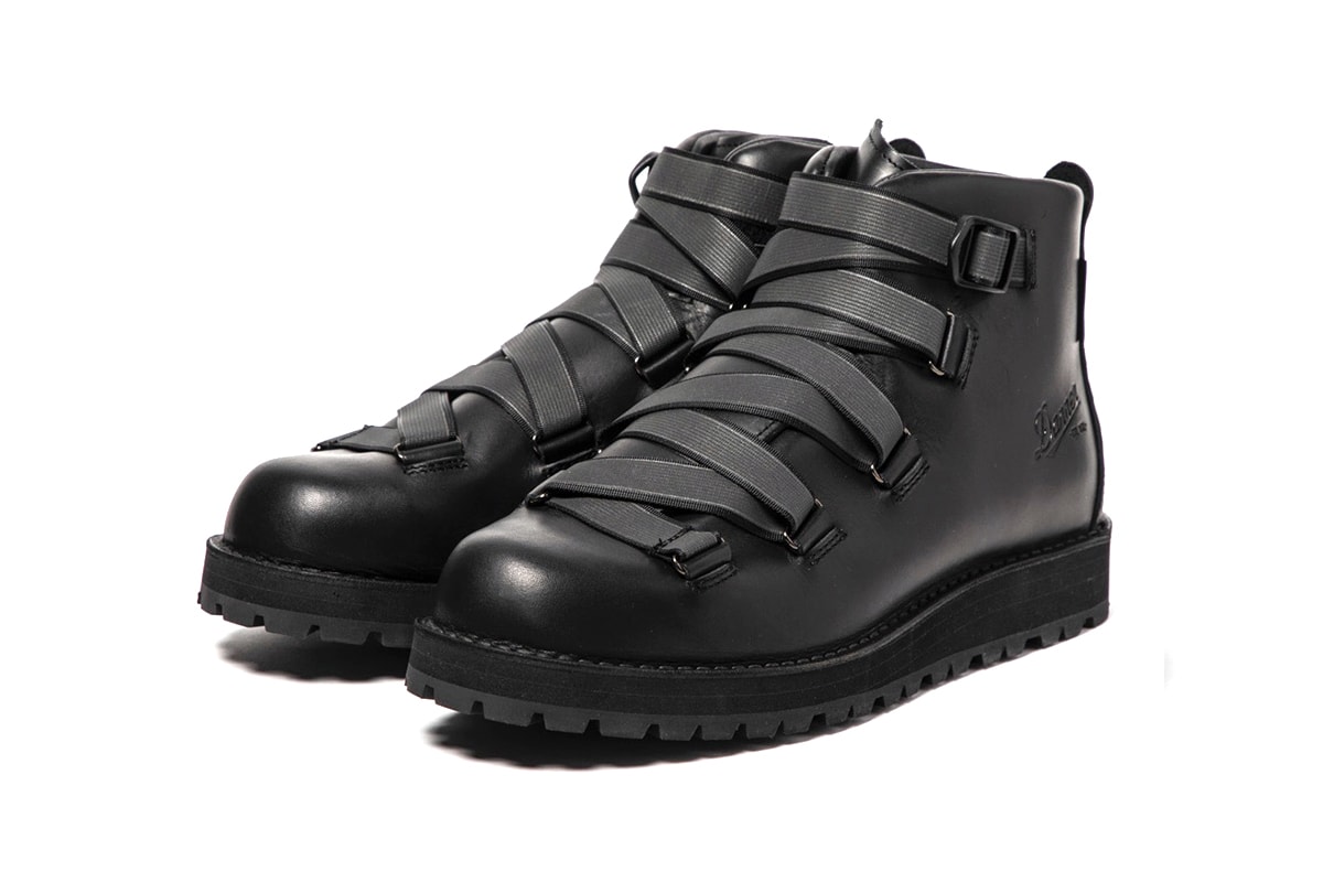 MEANSWHILE x Danner Mountain Light Boot Capsule collection reflective weaving tape fastening system navy suede brown black leather price details