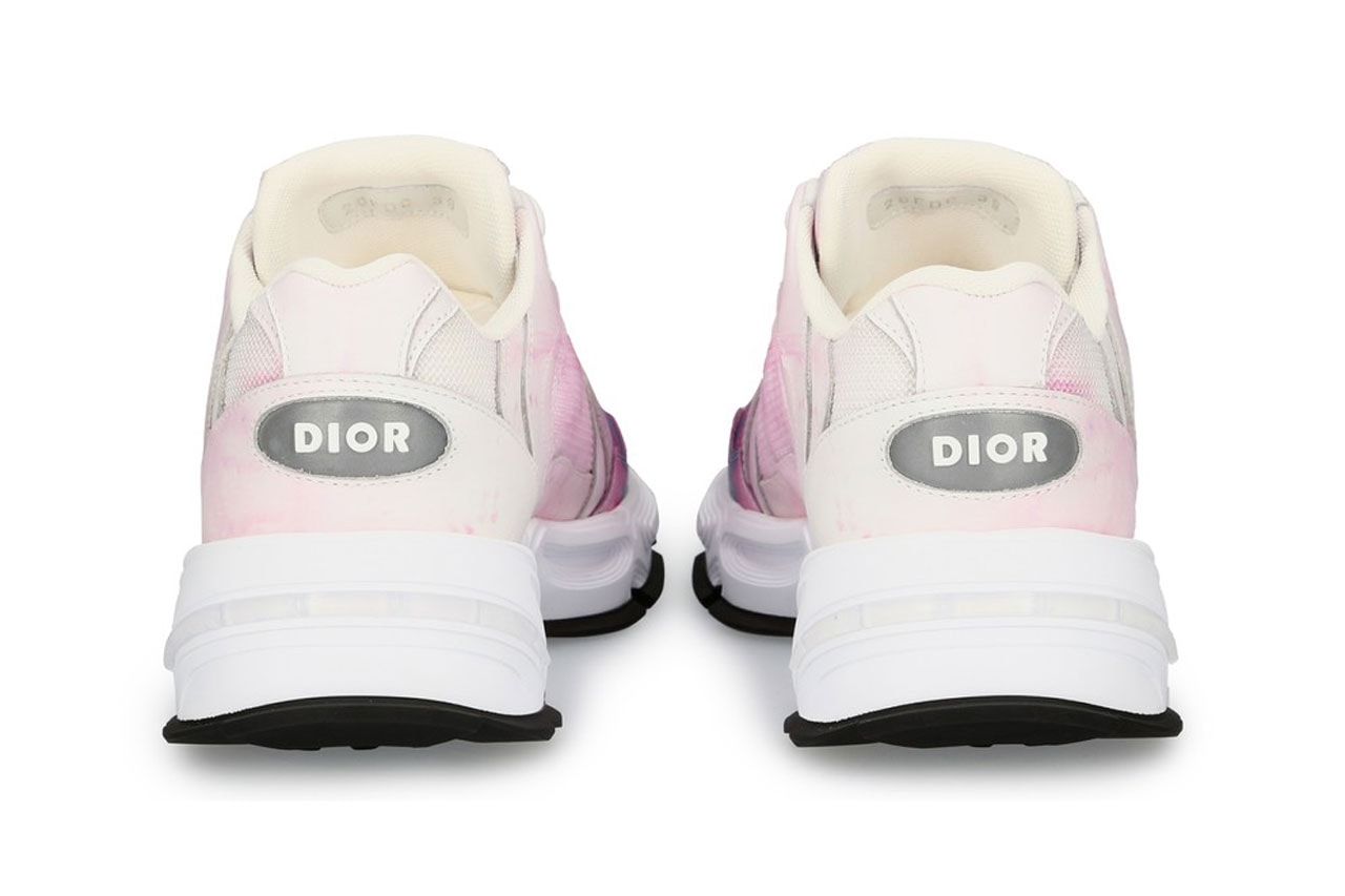 dior cd1 tie dye print sneaker in calfskin and mesh spring summer 2020 ss20 daniel arsham inspiration pink blue colorway 