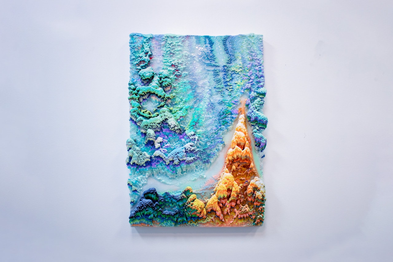 Dylan Gebbia-Richards "Viridescent" Exhibition GR Gallery Three-Dimensional Wax Paintings Colorful 