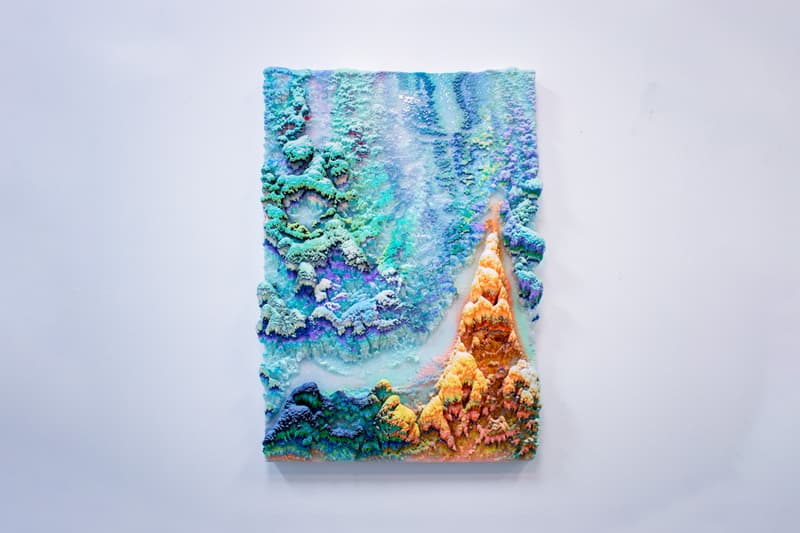 Dylan Gebbia-Richards "Viridescent" Exhibition GR Gallery Three-Dimensional Wax Paintings Colorful