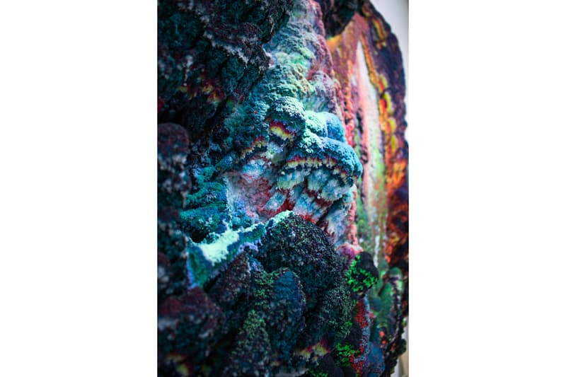 Dylan Gebbia-Richards "Viridescent" Exhibition GR Gallery Three-Dimensional Wax Paintings Colorful