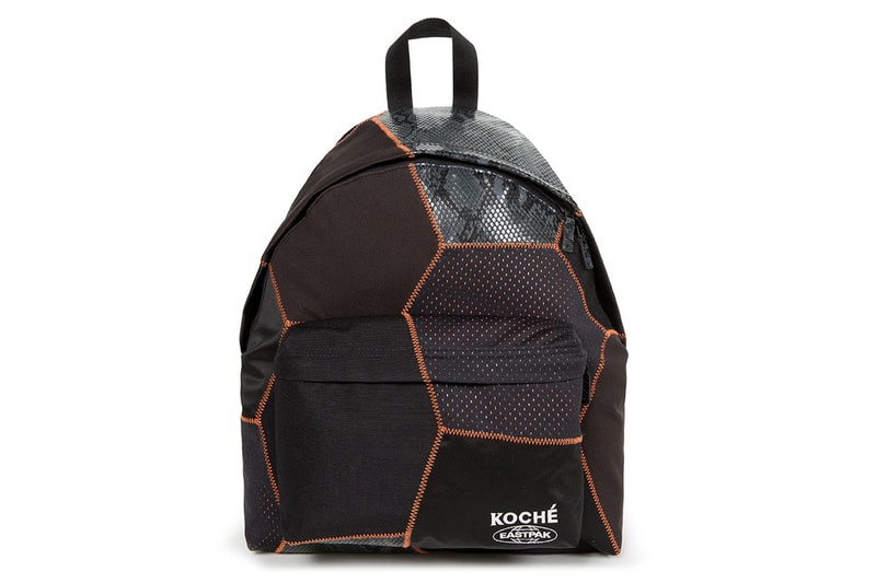KOCHÉ Eastpak Bag Capsule Collection Padded Pak'r Kerr Tote Bag Fanny Pack Snakeskin Soccer Ball Contrasting Stitching Black Burgundy Red Blue 