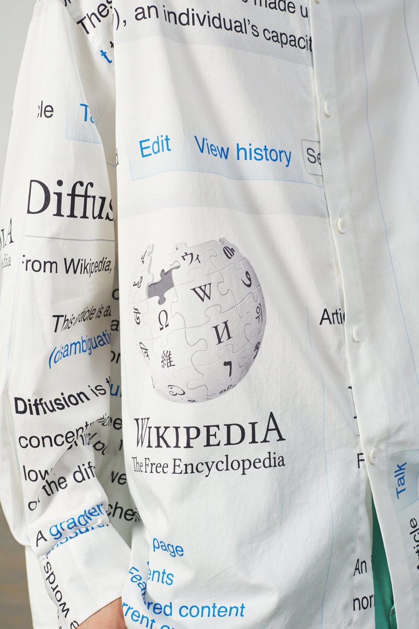 Wikipedia x Études Spring/Summer 2020 Collection Shirts Shorts Caps Long Sleeve Button Downs T-shirts "Diffusion" "Illusion" Screen Shots Languages