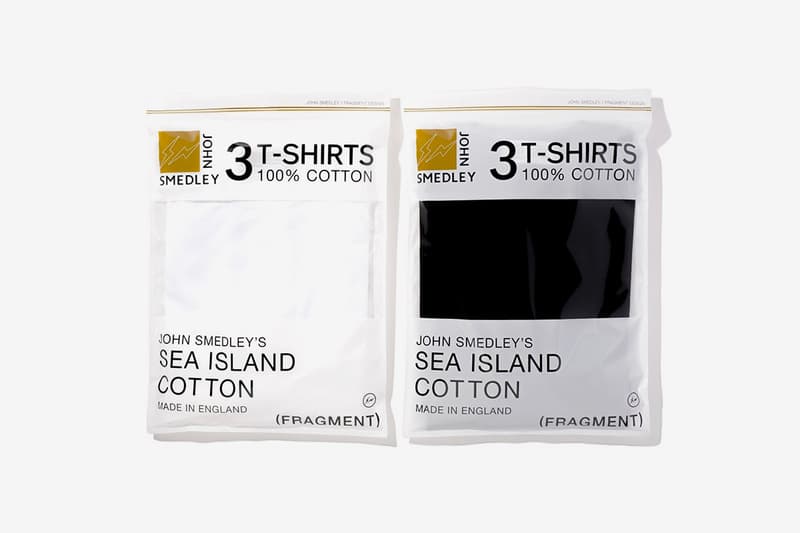 Fragment Design John Smedley T shirt Pack minimal essentials plain white tee black three set hiroshi fujiwara sea island cotton logo graphic print branding twin thunderbolts basics