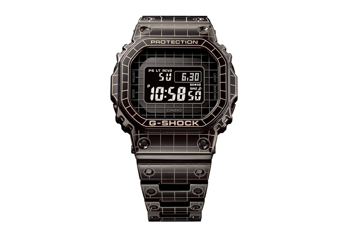 casio g shock full metal casing case gmw b5000 series laser cutting etching grid pattern watches accessories Release Info