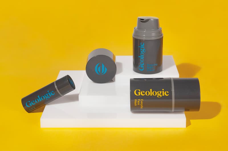Geologie Men's Skincare Routine Everyday Face Wash Vital Morning Face Cream Repairing Night Cream Nourishing Eye Cream.
