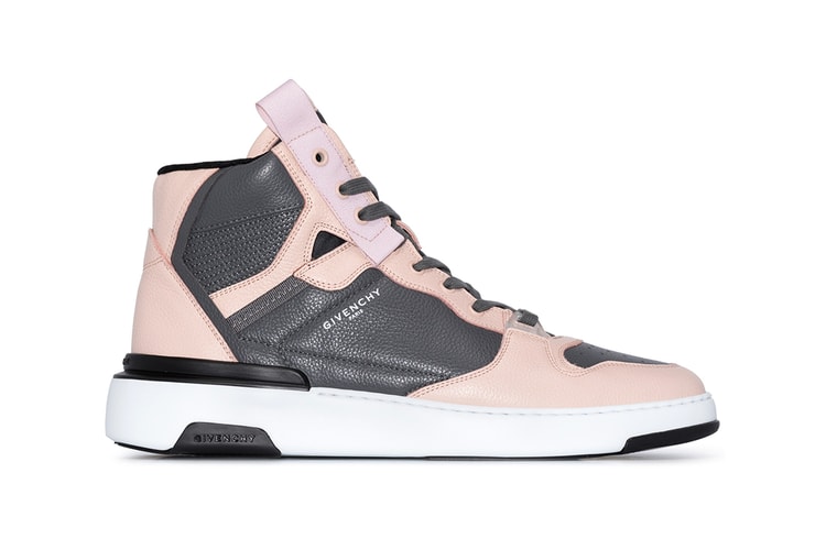 Givenchy Gives Its Wing Leather High-Top Sneakers a "Pink/Gray" Makeover