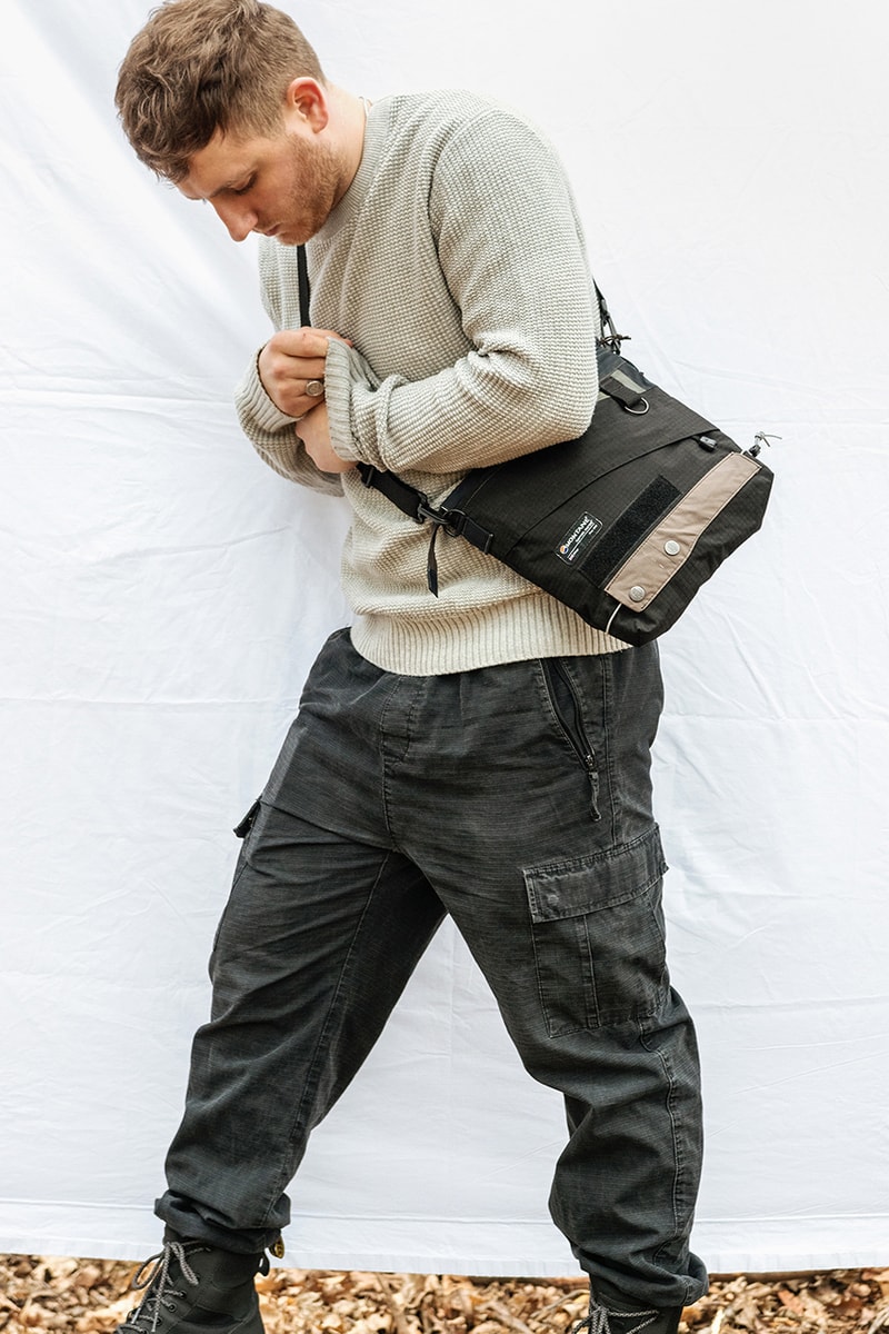 Greater Goods Side Bag Collection Lookbook Sustainable Upcycling London Based Brand Reworked GORE-TEX Canvas Textiles Materials Patina Finish Unique Products Webbing Cords