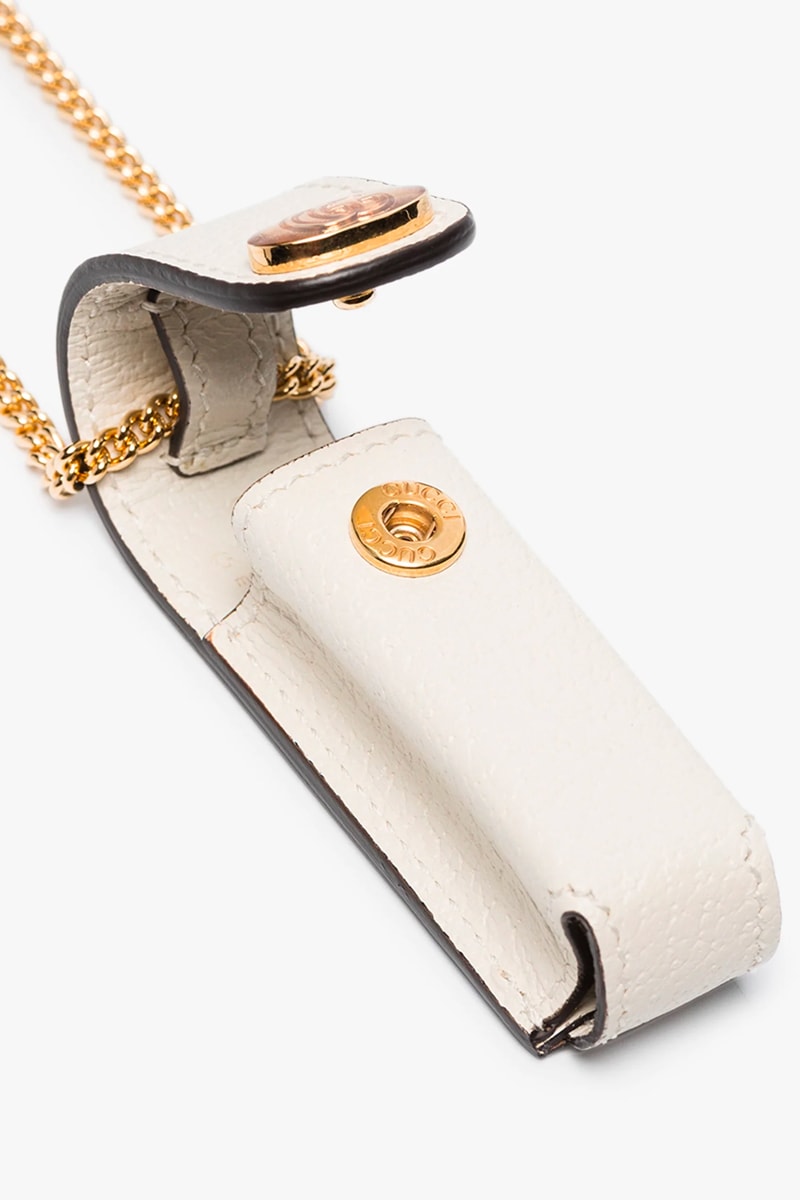 Gucci White Leather Logo Lighter Pouch Release Info Buy Price White Gold