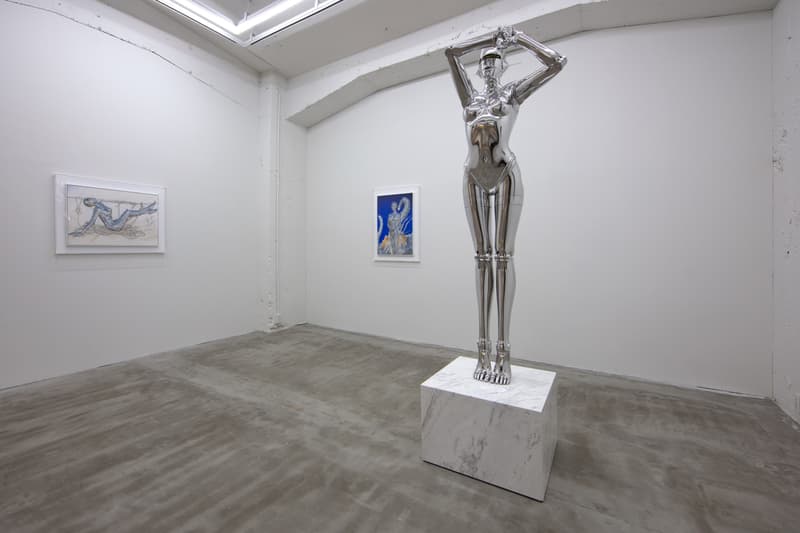 Inside Hajime Sorayama "Sex Matter" & "T-Rex" Exhibition NANAZUKA Gallery Feminine Robots Sculptures Paintings T-Rex Dinosaurs 