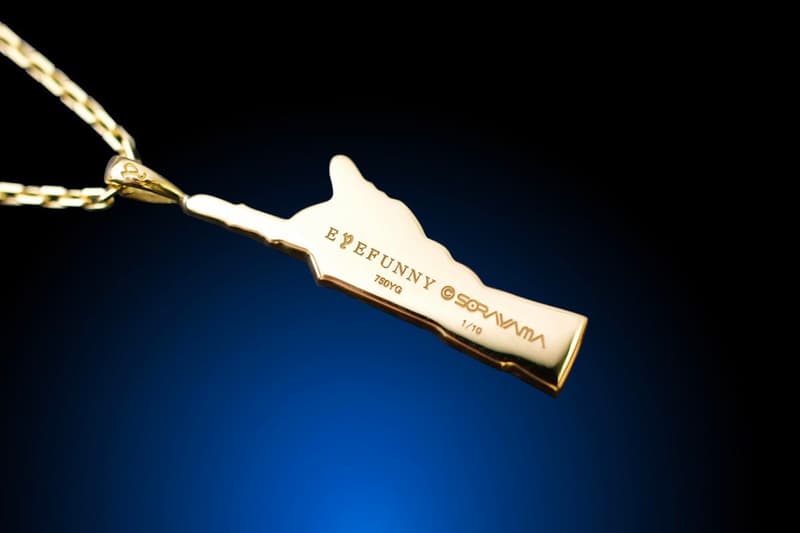 Hajime Sorayama EYEFUNNY Middle Finger Necklace Release Info Buy Price Shibuya PARCO 2G Studio Gold Silver Shibuya Parco