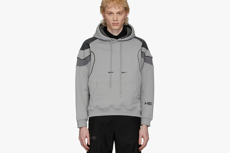 HELIOT EMIL's Grey Panel Hoodie Epitomizes Its Techno-Futurist Leanings