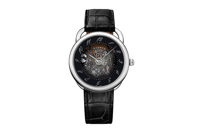 Hermès arceau squelette smoked sapphire crystal dial skeleton skeletonized movement watches accessories 