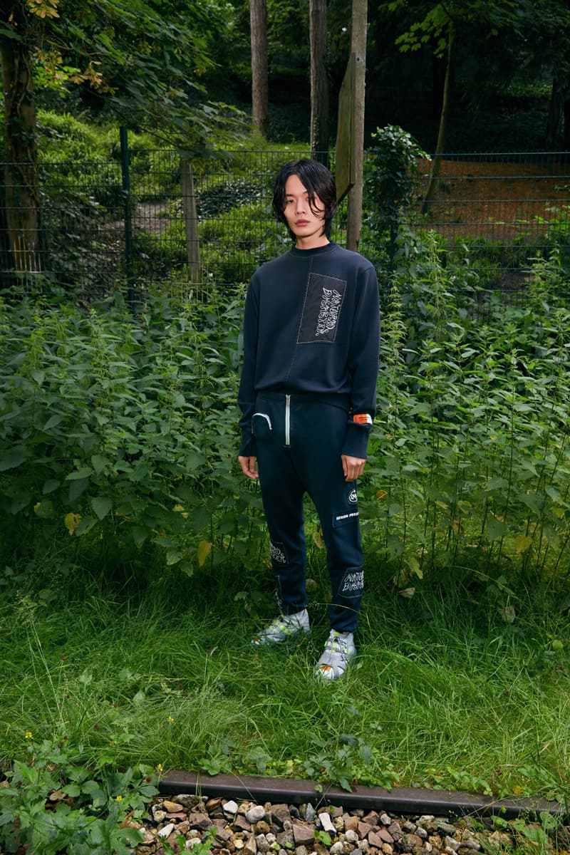 Sami Miró x Heron Preston Spring/Summer 2020 "Natural Disaster" Collaboration Collection Denim Jacket Mesh Body Suit Upcycled Shirts Sweatpants Crewnecks Patchwork Dresses Skirts