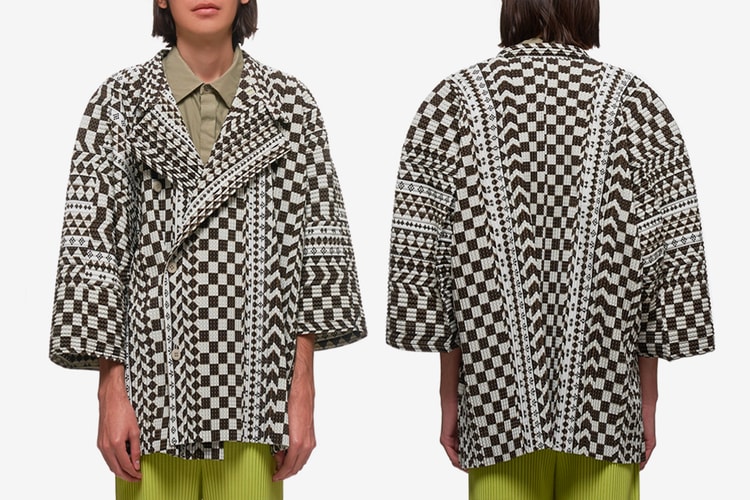 HOMME PLISSÉ Issey Miyake Drops Pleated Double-Breasted Shawl