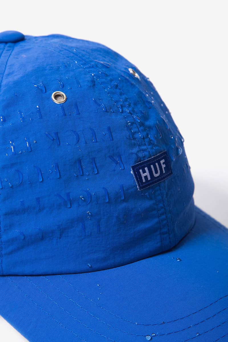 HUF DWR Fuck It When Wet CV curved visor 6 Panel Hat cap water waterproof drop Olympian Blue Persimmon Hot Lime TikTok paper towel challenge 