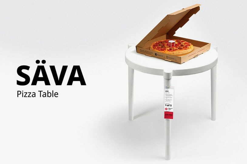 イケア × ピザ ハット IKEA × Pizza Hut が等身大の“アレ”を製作 Pizza Hut x IKEA Säva Table Collaboration White Pizza