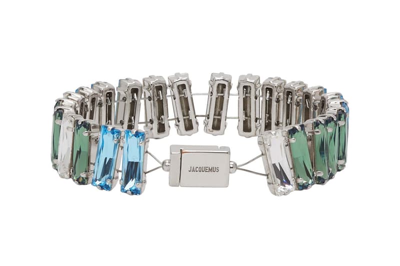 jacquemus spring summer 2020 ss20 swarovski baguette gold crystal estello bracelet necklace