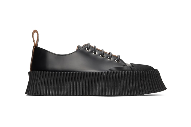 Jil Sander Black Vulcanized Rubber Sole Sneakers 201249M237032 Beige Colorway 201249M237033 Lucie Luke Meier Spring/Summer 2020 SS20 Footwear Sneaker Release Information Drop Date Closer Look SSENSE Cop Buy Online High End Sartorial Calfskin Leather Crepe Rubber Outsole Platform 2 Inches