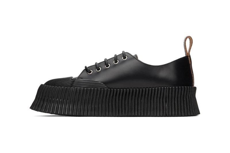 Jil Sander Black Vulcanized Rubber Sole Sneakers 201249M237032 Beige Colorway 201249M237033 Lucie Luke Meier Spring/Summer 2020 SS20 Footwear Sneaker Release Information Drop Date Closer Look SSENSE Cop Buy Online High End Sartorial Calfskin Leather Crepe Rubber Outsole Platform 2 Inches