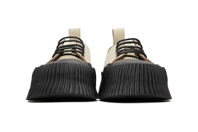 Jil Sander Black Vulcanized Rubber Sole Sneakers 201249M237032 Beige Colorway 201249M237033 Lucie Luke Meier Spring/Summer 2020 SS20 Footwear Sneaker Release Information Drop Date Closer Look SSENSE Cop Buy Online High End Sartorial Calfskin Leather Crepe Rubber Outsole Platform 2 Inches