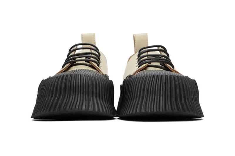 Jil Sander Black Vulcanized Rubber Sole Sneakers 201249M237032 Beige Colorway 201249M237033 Lucie Luke Meier Spring/Summer 2020 SS20 Footwear Sneaker Release Information Drop Date Closer Look SSENSE Cop Buy Online High End Sartorial Calfskin Leather Crepe Rubber Outsole Platform 2 Inches