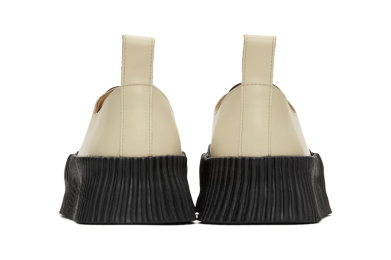 Jil Sander Black Vulcanized Rubber Sole Sneakers 201249M237032 Beige Colorway 201249M237033 Lucie Luke Meier Spring/Summer 2020 SS20 Footwear Sneaker Release Information Drop Date Closer Look SSENSE Cop Buy Online High End Sartorial Calfskin Leather Crepe Rubber Outsole Platform 2 Inches