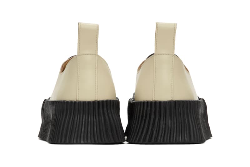 Jil Sander Black Vulcanized Rubber Sole Sneakers 201249M237032 Beige Colorway 201249M237033 Lucie Luke Meier Spring/Summer 2020 SS20 Footwear Sneaker Release Information Drop Date Closer Look SSENSE Cop Buy Online High End Sartorial Calfskin Leather Crepe Rubber Outsole Platform 2 Inches