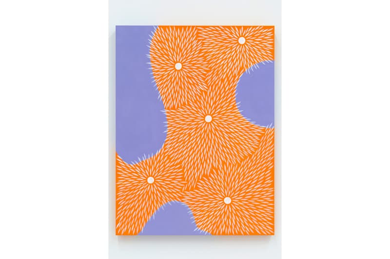 Julia Chiang The Journal Gallery "Tennis Elbow" Weekly Solo Exhibition Opening Paintings Petals Acrylic Wood Panels