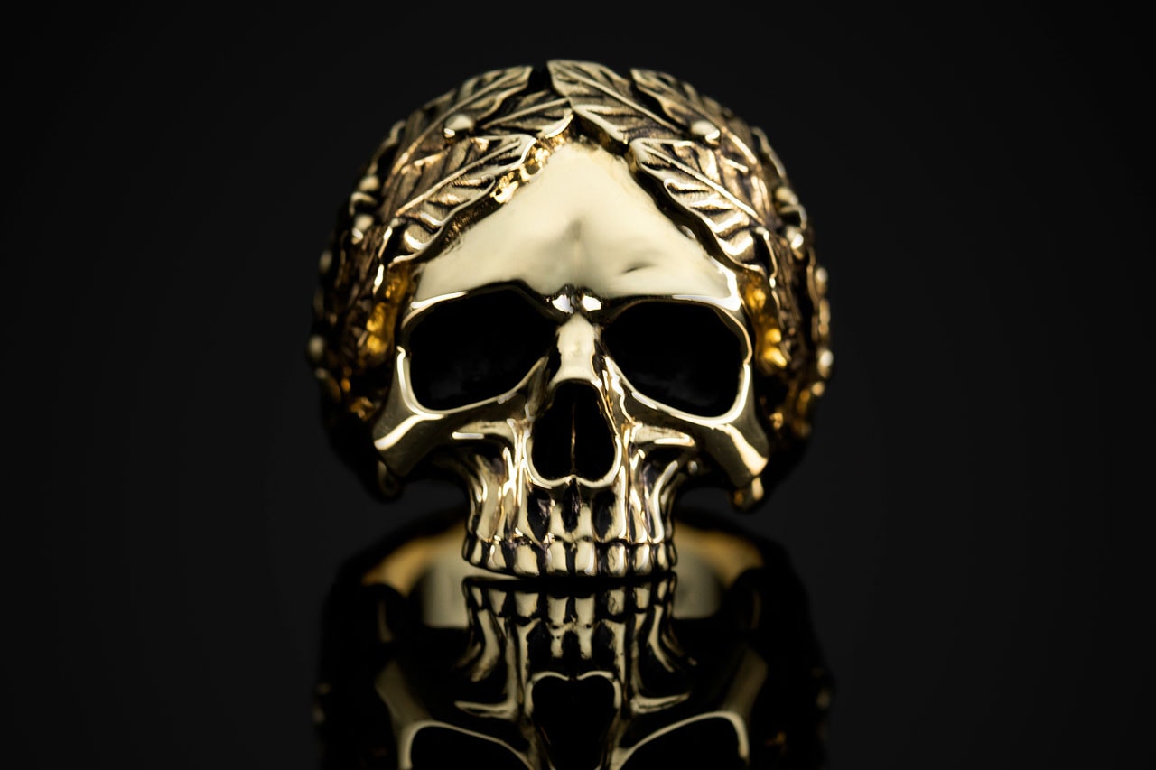 jun cha capo ring skull design 14k gold polished brass sterling silver release march 