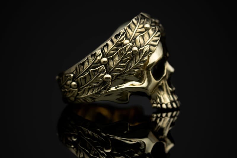 jun cha capo ring skull design 14k gold polished brass sterling silver release march 