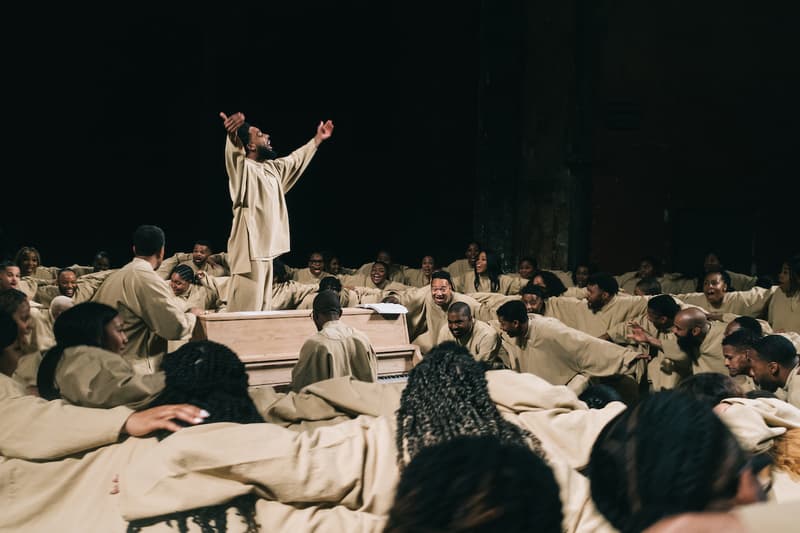 kanye west sunday service paris fashion week performance photos