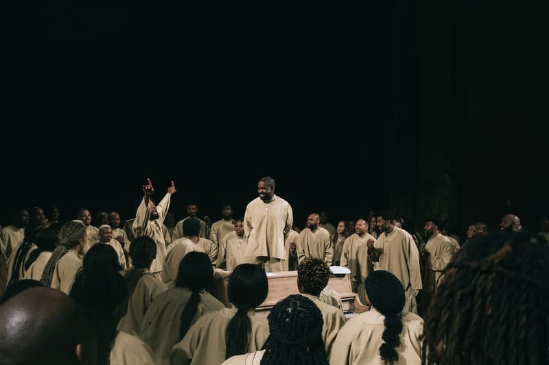 kanye west sunday service paris fashion week performance photos