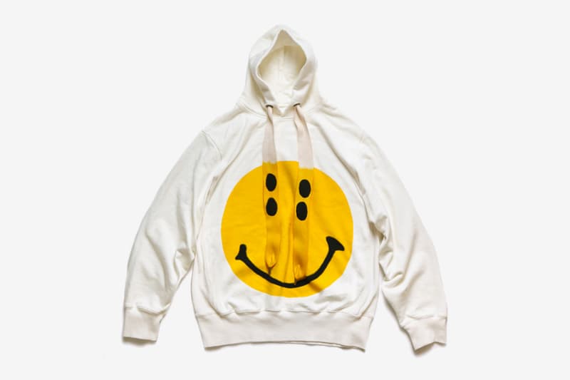 KAPITAL Oversized Smiley Hoodie menswear streetwear rain sweatshirt fleece pullover sweater terry cotton spring summer 2020 collection kiro hirata japanese designer graphics