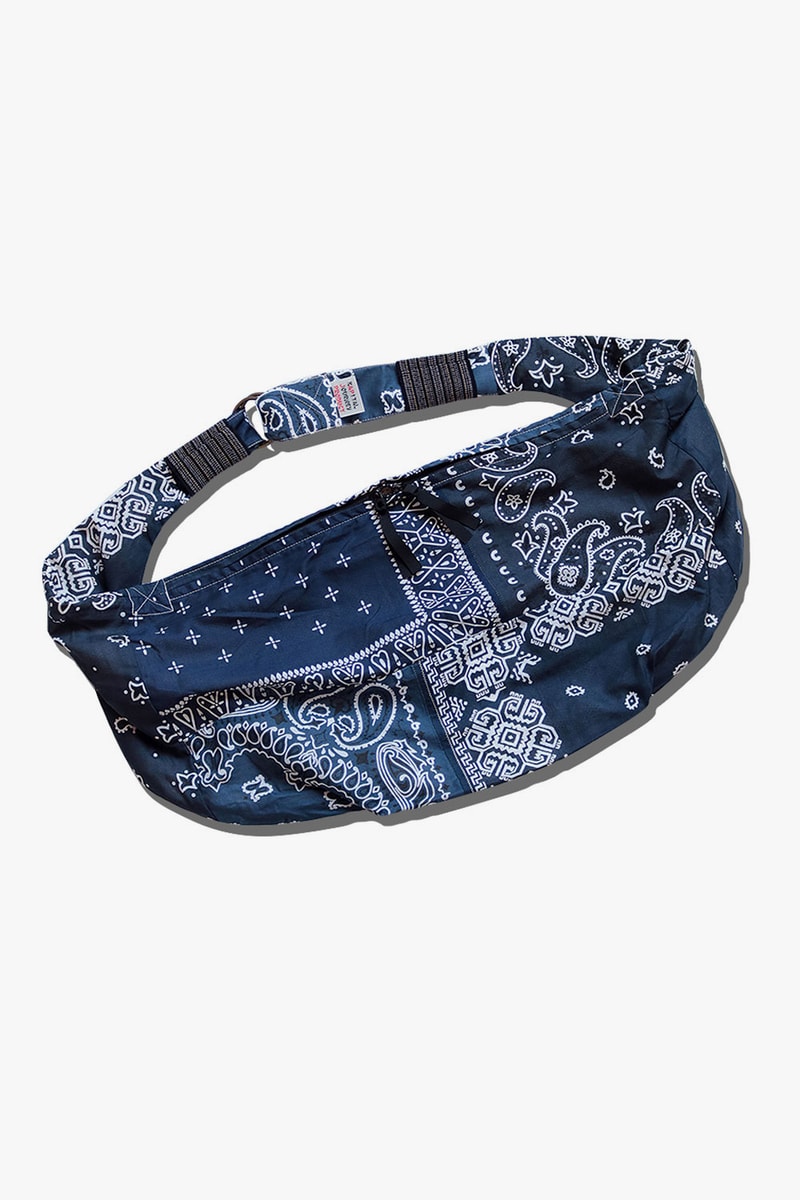 KAPITAL vintage gauze bandana beach bum bag drop release navy purple black yellow saxophone light blue green khaki