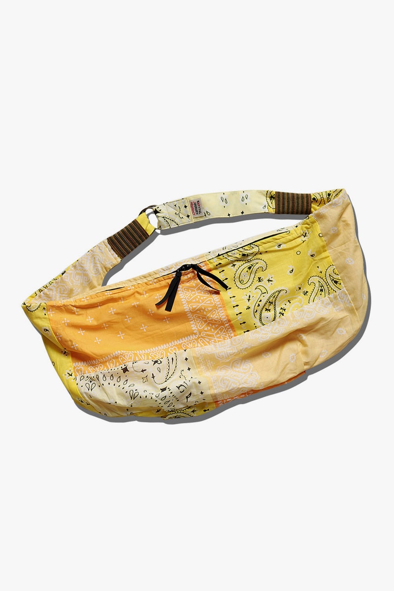 KAPITAL vintage gauze bandana beach bum bag drop release navy purple black yellow saxophone light blue green khaki