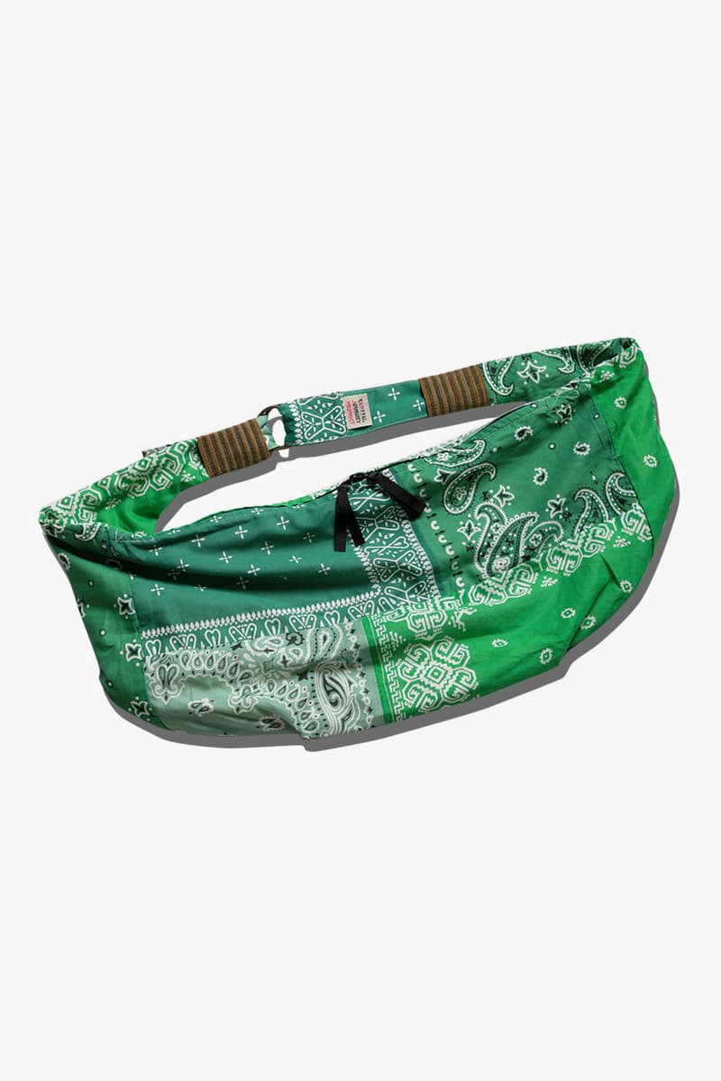 KAPITAL vintage gauze bandana beach bum bag drop release navy purple black yellow saxophone light blue green khaki