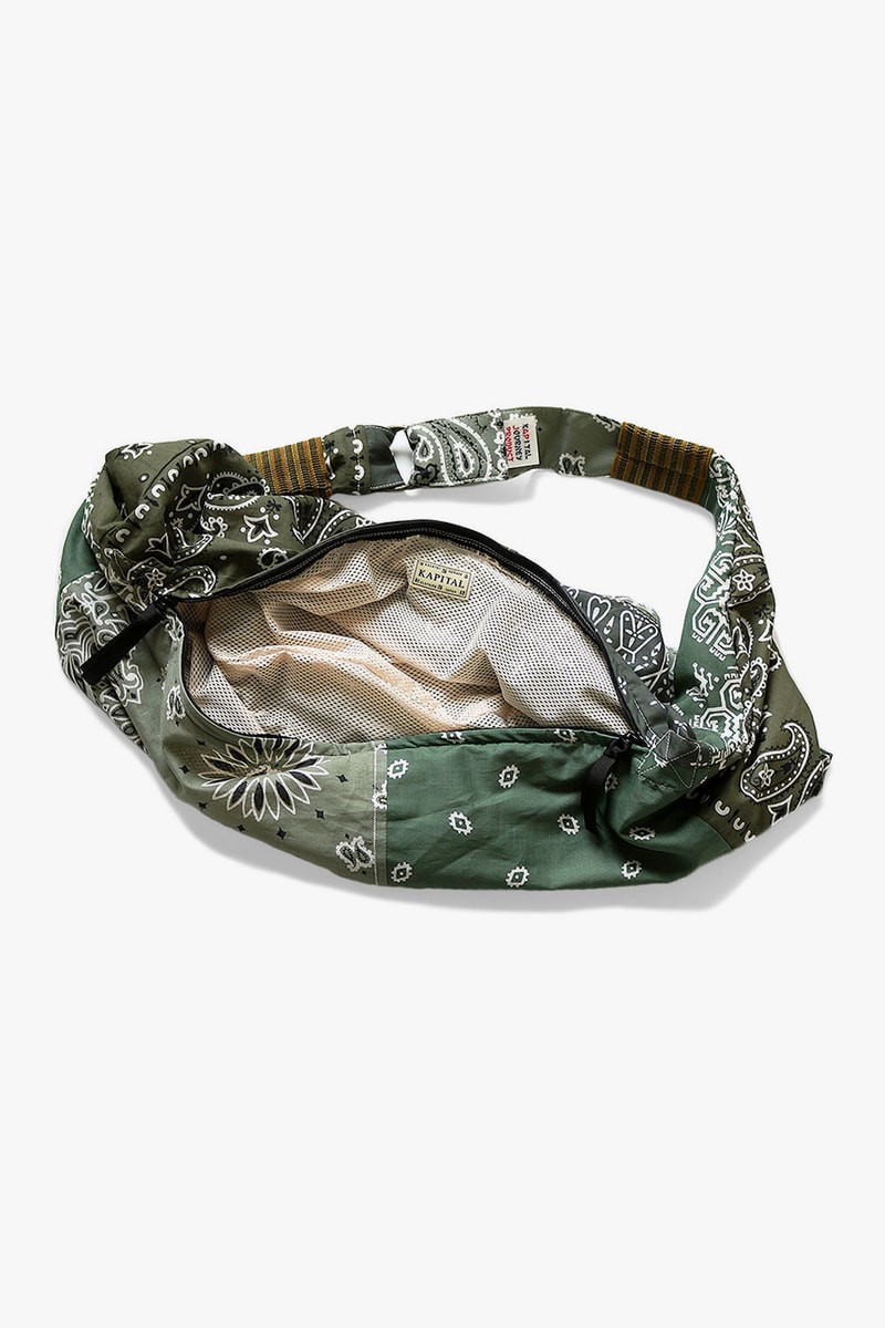 KAPITAL vintage gauze bandana beach bum bag drop release navy purple black yellow saxophone light blue green khaki