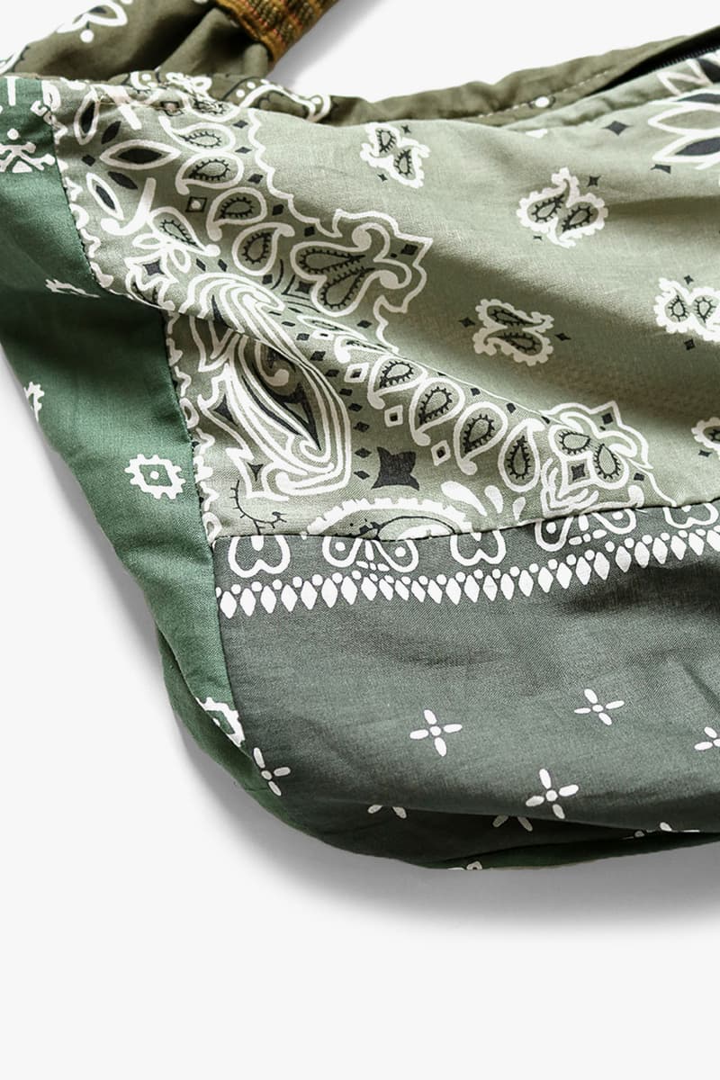 KAPITAL vintage gauze bandana beach bum bag drop release navy purple black yellow saxophone light blue green khaki
