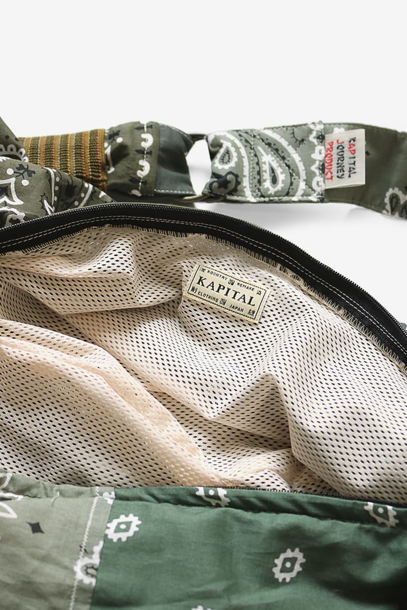 KAPITAL vintage gauze bandana beach bum bag drop release navy purple black yellow saxophone light blue green khaki