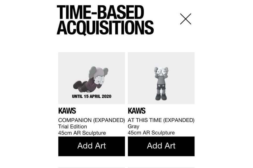 kaws acute art companion expanded holiday augmented reality sculpture edition