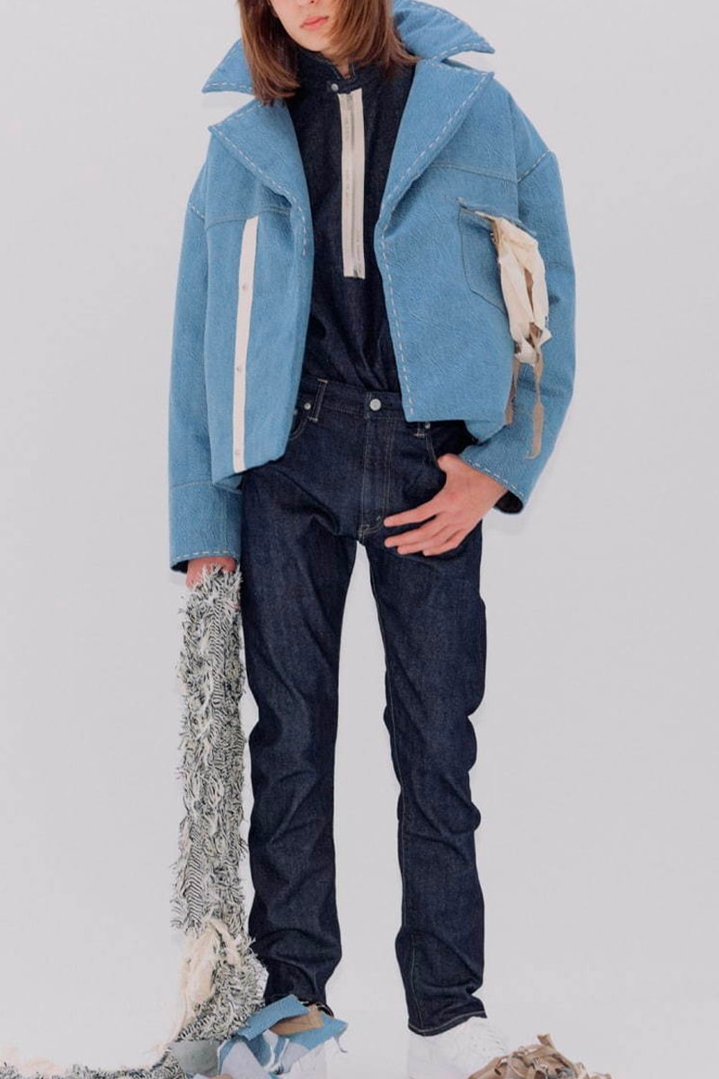 KURO Fall Winter 2020 2021 Lookbook collection menswear streetwear japanese brand black autumn denim made in japan minimalistic Yusuke Yabashi distressed jeans paint splatter