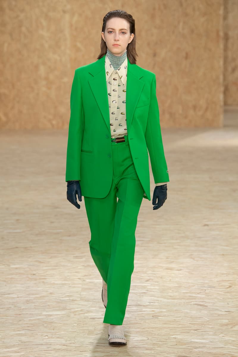 Lacoste Fall/Winter 2020 Runway Collection Blazers Jackets Blouses Trousers Crocodile Caddy Bags Jerseys L1212 Polos T-Clip Sneakers Vests Knitwear Caps