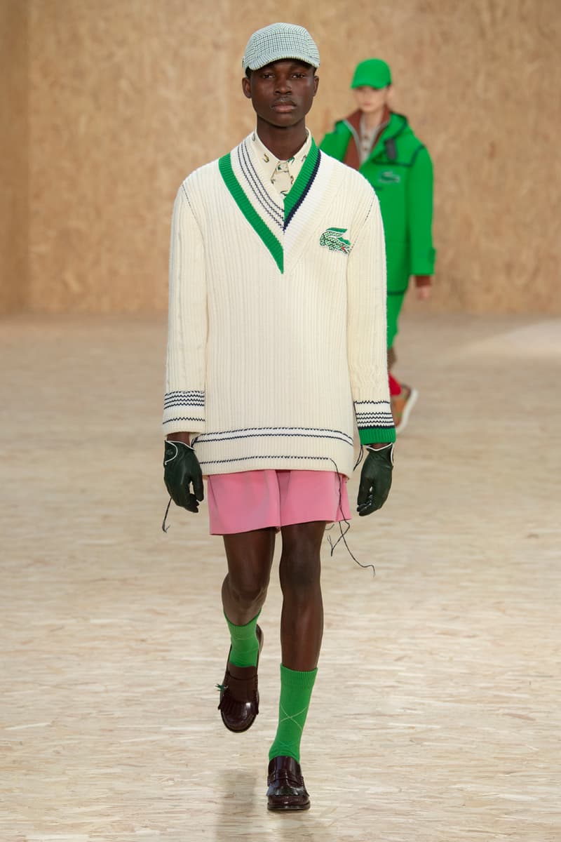 Lacoste Fall/Winter 2020 Runway Collection Blazers Jackets Blouses Trousers Crocodile Caddy Bags Jerseys L1212 Polos T-Clip Sneakers Vests Knitwear Caps