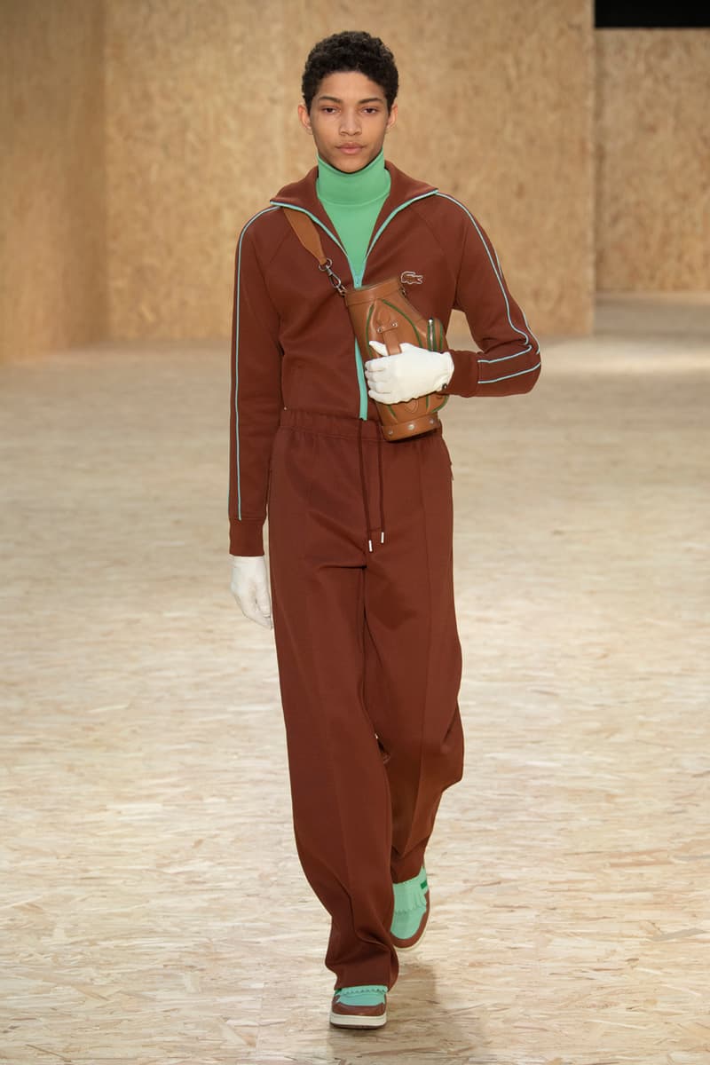 Lacoste Fall/Winter 2020 Runway Collection Blazers Jackets Blouses Trousers Crocodile Caddy Bags Jerseys L1212 Polos T-Clip Sneakers Vests Knitwear Caps