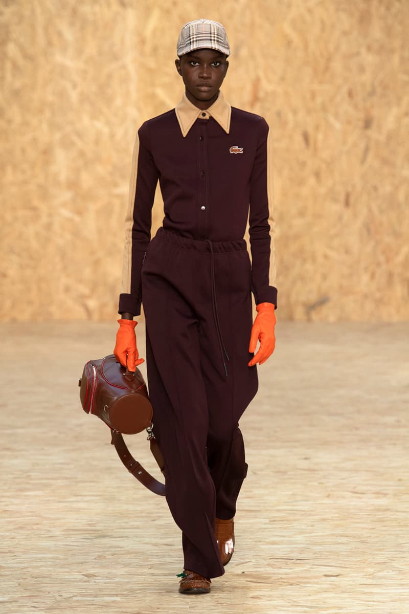 Lacoste Fall/Winter 2020 Runway Collection Blazers Jackets Blouses Trousers Crocodile Caddy Bags Jerseys L1212 Polos T-Clip Sneakers Vests Knitwear Caps